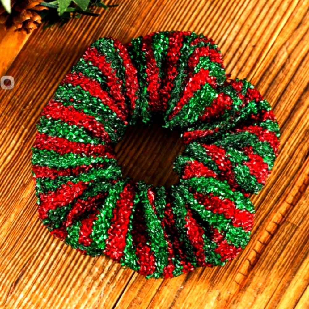 4pcs Christmas Glitter Scrunchie
